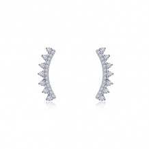 Lafonn Platinum Curved Bar Stud Earrings - E0519CLP00