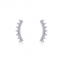Lafonn Platinum Curved Bar Stud Earrings - E0519CLP00
