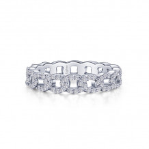 Lafonn Platinum Interlocking Circles Eternity Wedding Band - R0474CLP07