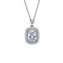 Lafonn Cushion-Cut Halo Necklace - N0163CLP20