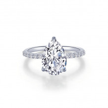 Lafonn Platinum Pear-Shaped Solitaire Engagement Ring - R0483CLP07