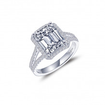 Lafonn Platinum Halo Engagement Ring - R0468CLP10