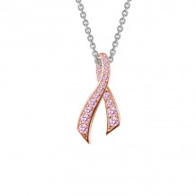 Lafonn Pink Ribbon Pendant Necklace - P0172CPP18