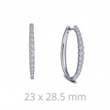 Lafonn 1.16 CTW Oval Hoop Earrings - E0442CLP00