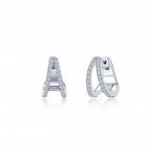 Lafonn Platinum Split Huggie Earrings - E0536CLP00