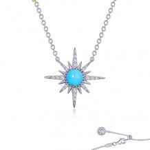 Lafonn Platinum Sunburst Necklace - N0248TQP20