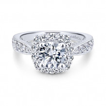 Gabriel & Co. 14k White Gold Entwined Halo Engagement Ring - ER12840R4W44JJ