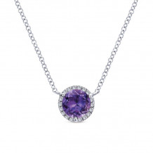 Gabriel & Co. 14k White Gold Lusso Color Gemstone & Diamond Necklace - NK4616W45AM