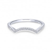 Gabriel & Co. 14k White Gold Contemporary Curved Wedding Band - WB7804W44JJ