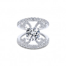 Gabriel & Co 14k White Gold Split Shank Diamond Engagement Ring