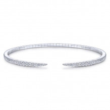 Gabriel & Co. 14k White Gold Demure Diamond Bangle Bracelet - BG3912-65W45JJ