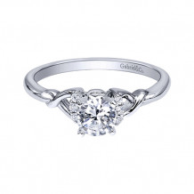 Gabriel & Co 14k White Gold Round Twisted Engagement Ring