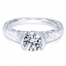 Gabriel & Co. 14k White Gold Round Solitaire Engagement Ring