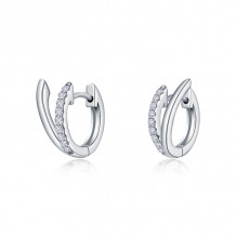 Lafonn Platinum V-Shaped Hugge Earrings - E0526CLP00