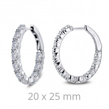 Lafonn 4.4 CTW Oval Hoop Earrings - E0359CLP00