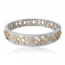 Roman & Jules Three Tone 18k Gold Diamond Bangles - KB3005WYR-18K