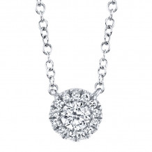 Shy Creation 14k White Gold Diamond Necklace - SC55002695
