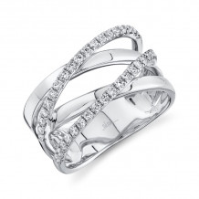 Shy Creation 14k White Gold Diamond Bridge Ring - SC55019236