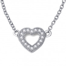 Lafonn 0.18 CTW Open Heart Necklace - N3004CLP18