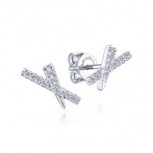 Gabriel & Co. 14k White Gold Kaslique Diamond Stud Earrings - EG13407W45JJ