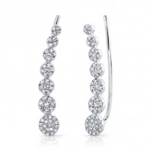 Shy Creation 14k White Gold Diamond Ear Crawler Earrings - SC55002407