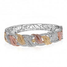 Roman & Jules Three Tone 18k Gold Diamond Bangles - KB5648-1