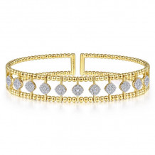 Gabriel & Co. 14k Yellow Gold Bujukan Diamond Bangle Bracelet - BG4232-65Y45JJ