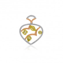 Roman & Jules Three Tone 18k Gold Diamond Pendant - KP2750WRY-18K