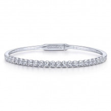 Gabriel & Co. 14k White Gold Demure Diamond Bangle Bracelet - BG3975-65W45JJ