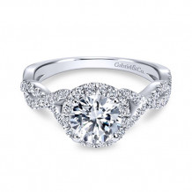 Gabriel & Co. 14k White Gold Contemporary Criss Cross Engagement Ring - ER7543W44JJ