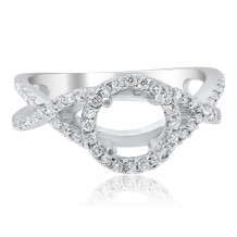 Roman & Jules 18k White Gold Halo Engagement Ring - GR2509-1
