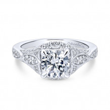 Gabriel & Co. 14k White Gold Victorian Halo Engagement Ring - ER12580R4W44JJ