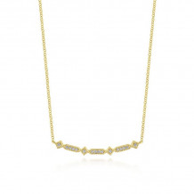 Gabriel & Co. 14k Yellow Gold Art Moderne Diamond Bar Necklace - NK5732Y45JJ