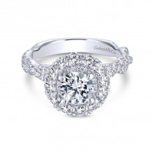 Gabriel & Co. 14k White Gold Embrace Double Halo Engagement Ring - ER13893R3W44JJ