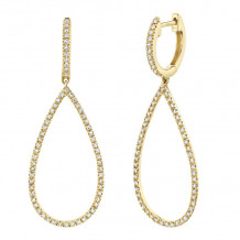 Shy Creation 14k Yellow Gold Diamond Earrings - SC22003458V2
