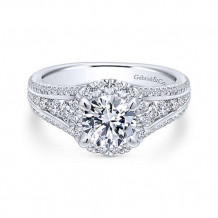 Gabriel & Co. 14k White Gold Entwined Halo Engagement Ring - ER12610R4W44JJ