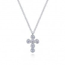 Gabriel & Co. 14k White Gold Faith Diamond Religious Cross Necklace - NK5952W45JJ