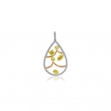 Roman & Jules 18k Tri Tone Gold Yellow and White Diamond Pendant - KP2795WRY-18K