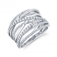 Shy Creation 14k White Gold Diamond Bridge Ring - SC55005590