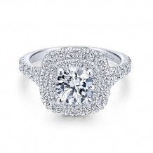 Gabriel & Co 14k White Gold Sequoia Diamond Engagement Ring
