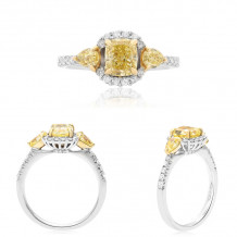 Roman & Jules Two Tone 18k Gold 3 Stone Diamond Engagement Ring - KR2440WY-18K