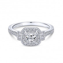 Gabriel & Co. 14k White Gold Victorian Halo Engagement Ring - ER10510S0W44JJ