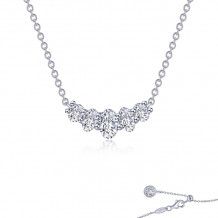 Lafonn Platinum Oval Five-Stone Necklace - N0260CLP20