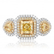 Roman & Jules Two Tone 18k Gold 3 Stone Diamond Engagement Ring - KR2295WY-18K