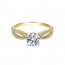 Gabriel & Co 14k Two-Tone Gold Split Shank Diamond Engagement Ring