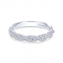 Gabriel & Co. 14k White Gold Contemporary Twist Wedding Band - WB13878R4W44JJ