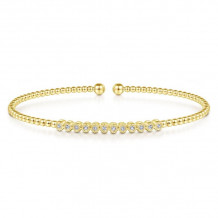 Gabriel & Co. 14k Yellow Gold Bujukan Diamond Bangle Bracelet - BG4118-65Y45JJ