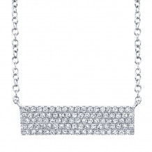 Shy Creation 14k White Gold Diamond Pave Necklace - SC55001719V4