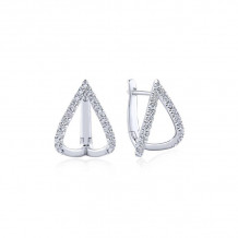Gabriel & Co. 14k White Gold Kaslique Diamond Huggie Earrings - EG13174W45JJ