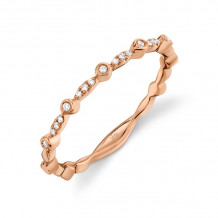 Shy Creation 14k Rose Gold Diamond Womens Band - SC55005124